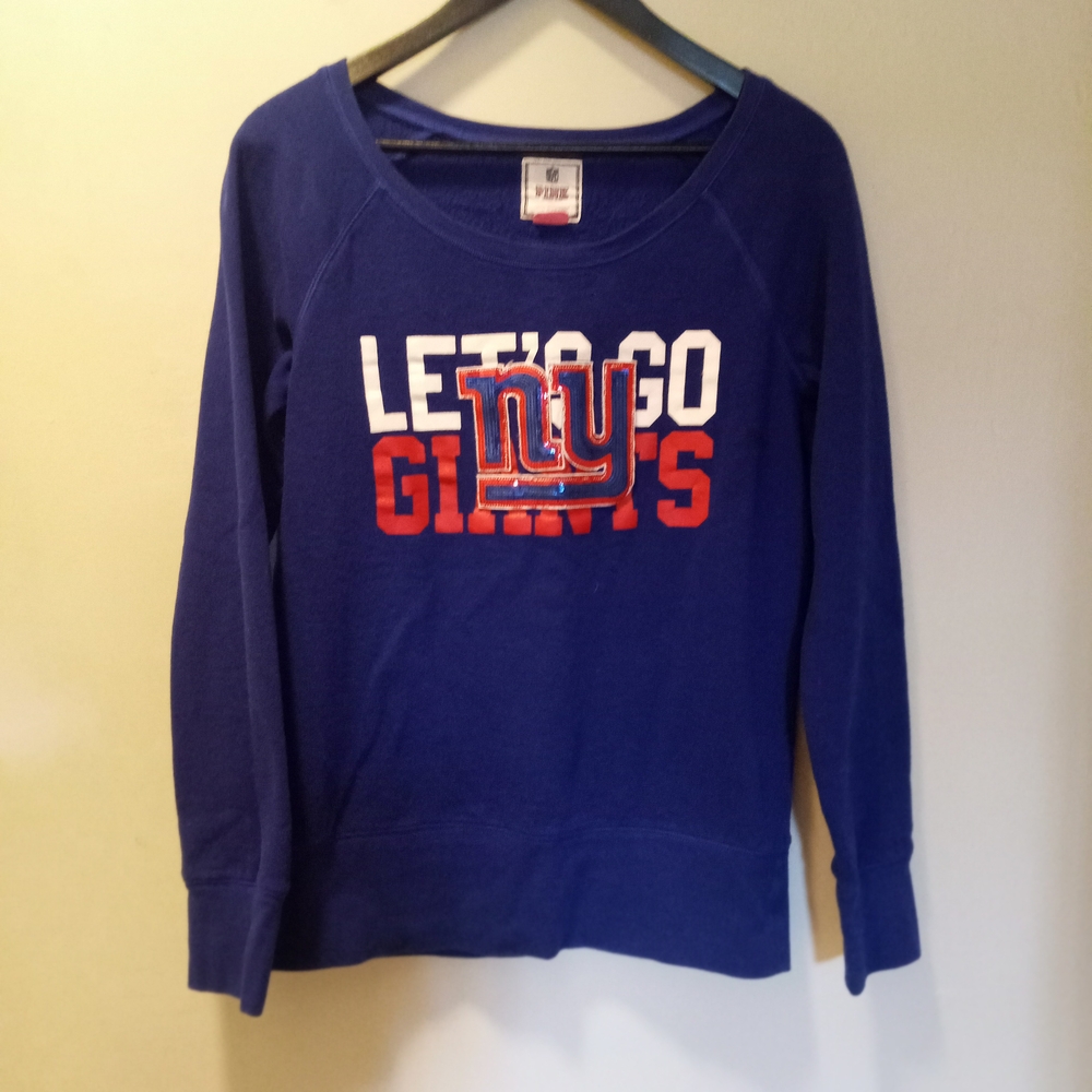 NY Giants LET'S GO Victoria's Secret PINK Sweatshirt ~ Free Shipping! ☆